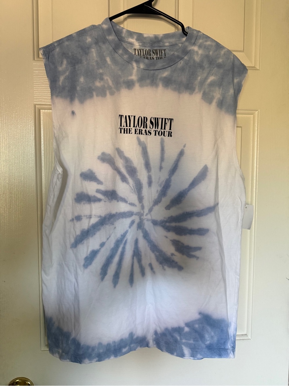 Taylor Swift Blue and White Tie-Dye Sleeveless Eras Tour Tee